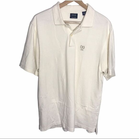 Men’s Izod Silk Wash Cream Polo Shirt - Picture 1 of 9